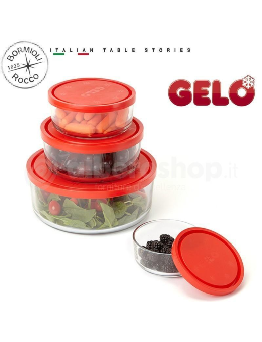 GELO BOX SET RED LID 4 PIECES DIAMETER 11-14-18-23cm