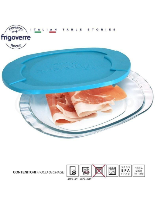 FRIGOVERRE PIATTO COPERCHIO AZZURRO 27x19,4cm