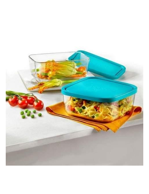 FRIGOVERRE QUADRA 19x19cm COPERCHIO AZZURRO 200cl
