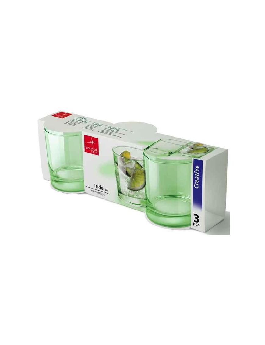 IRIDE WATER GREEN GLASS 25cl 3 PIECES