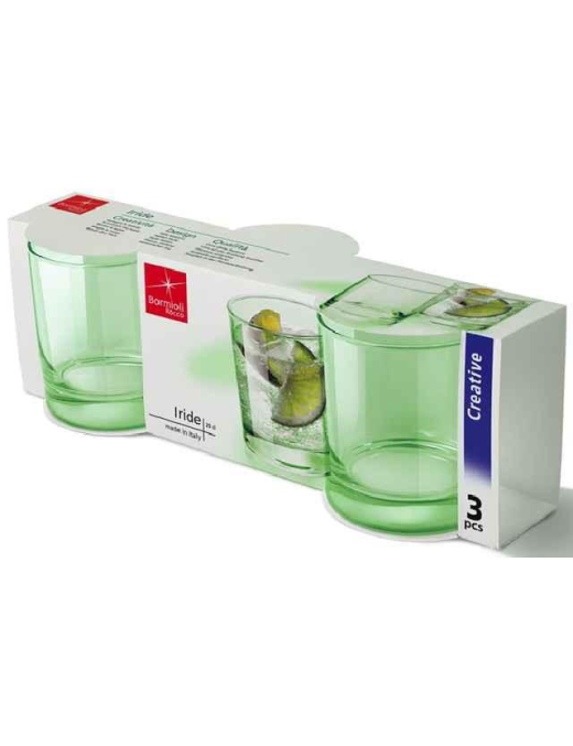 IRIDE WATER GREEN GLASS 25cl 3 PIECES