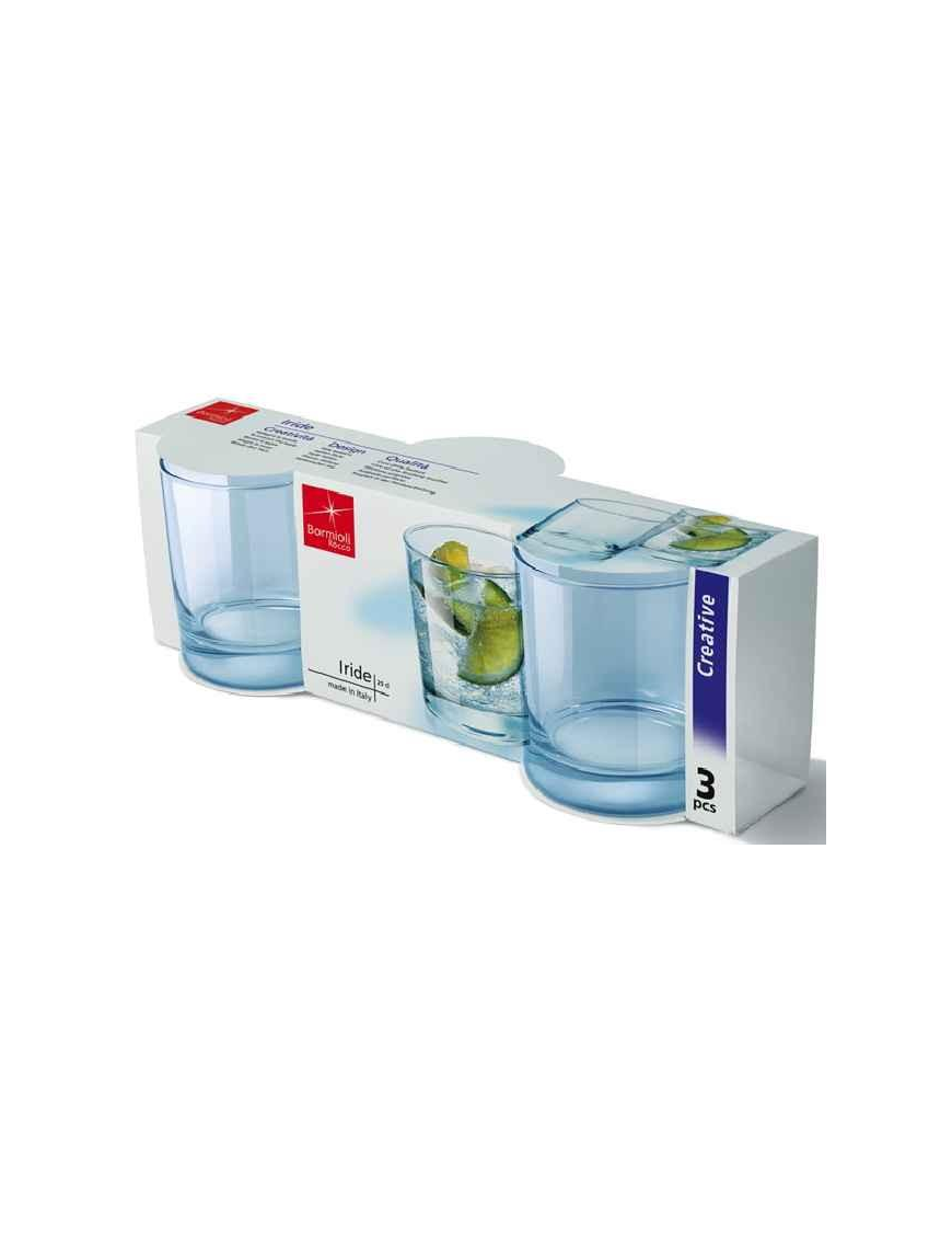 IRIDE ACQUA BICCHIERE AZZURRO 25cl 3 PEZZI