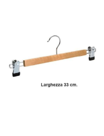 WOOD SKIRT HANGER WITH CLAMPS