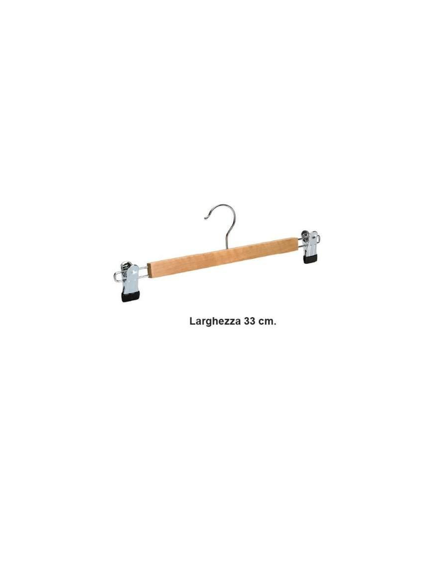 WOOD SKIRT HANGER WITH CLAMPS