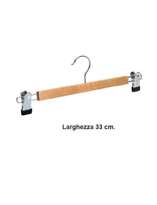 WOOD SKIRT HANGER WITH CLAMPS