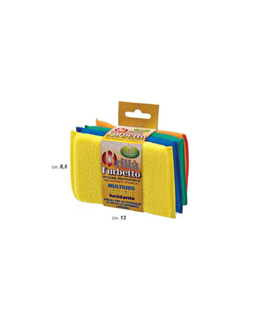 SPUGNA FURBETTO 4 pezzi MICROFIBRA