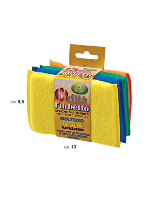 SPUGNA FURBETTO 4 pezzi MICROFIBRA