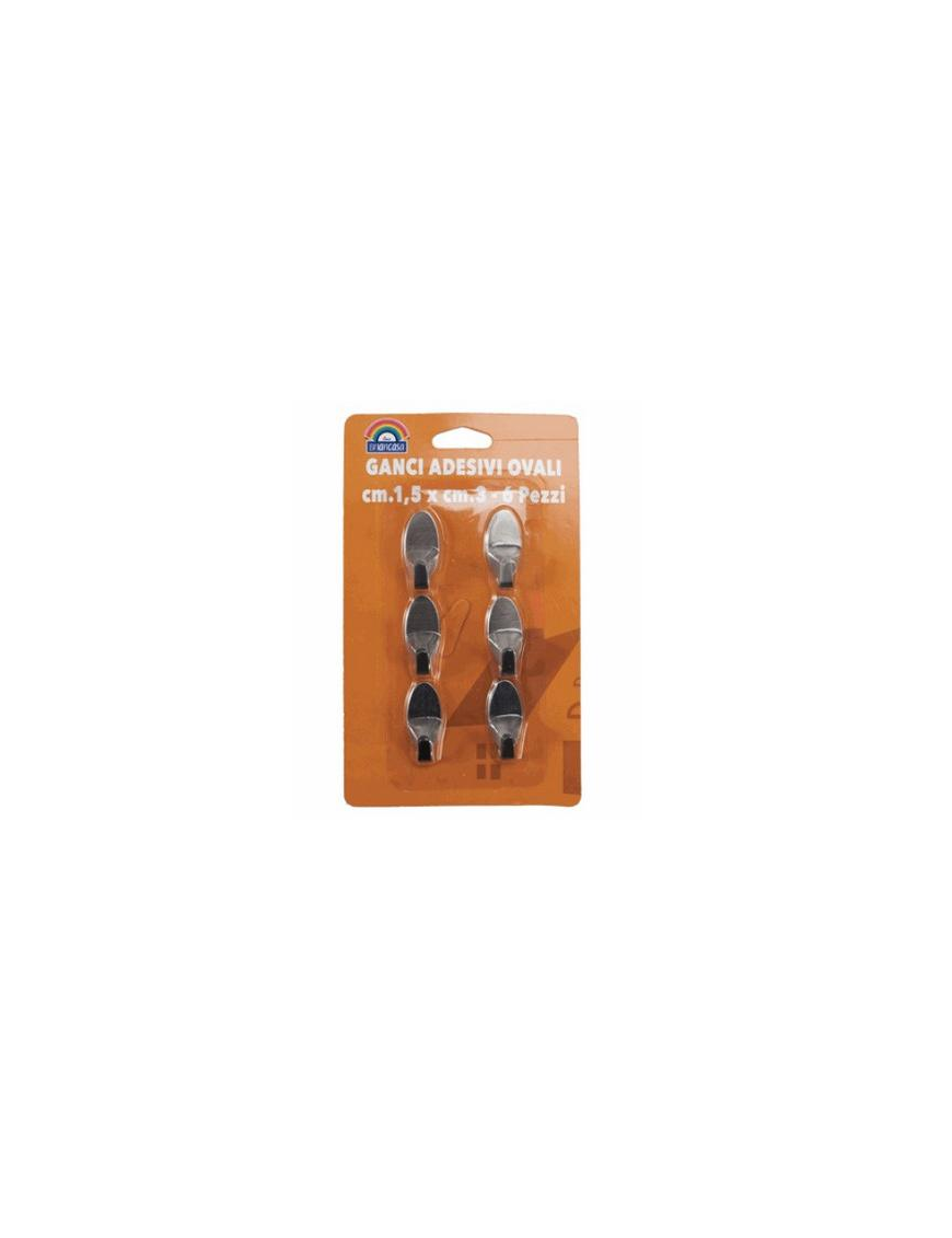 LINEA BRICO  GANCI ADESIVI 6 pezzi 1,5x3cm