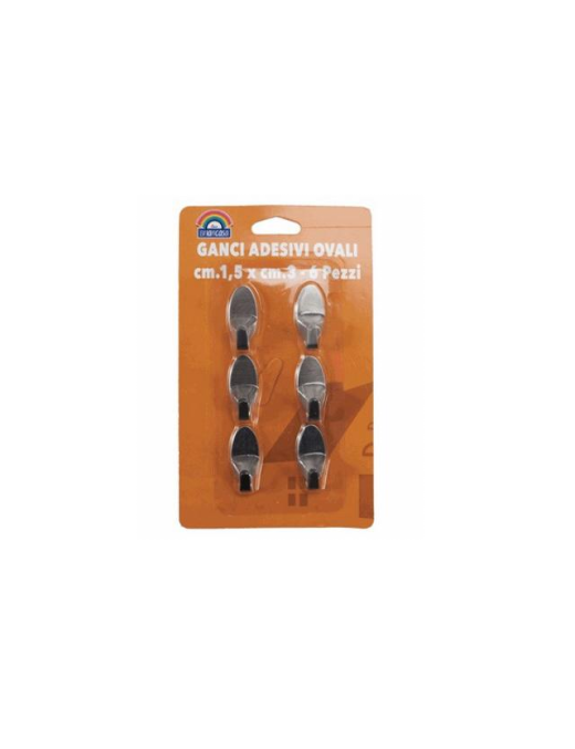BRICO LINE ADHESIVE HOOKS 6 pieces 1.5x3cm