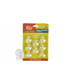 BRICO LINE TRANSPARENT SUCTION CUP ADHESIVE HOOKS 8 pieces