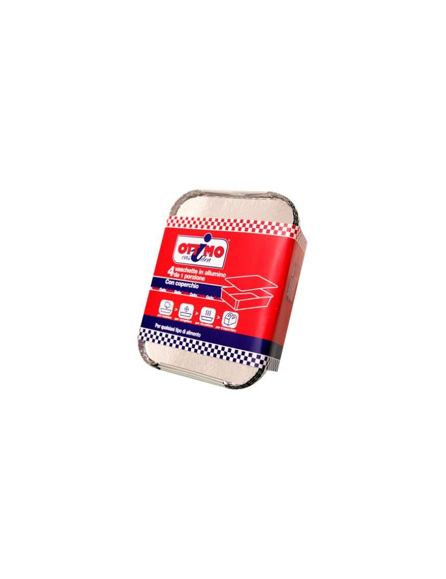 EXCELLENT ALUMINUM CONTAINERS WITH LID 1 PORTION 4 PIECES