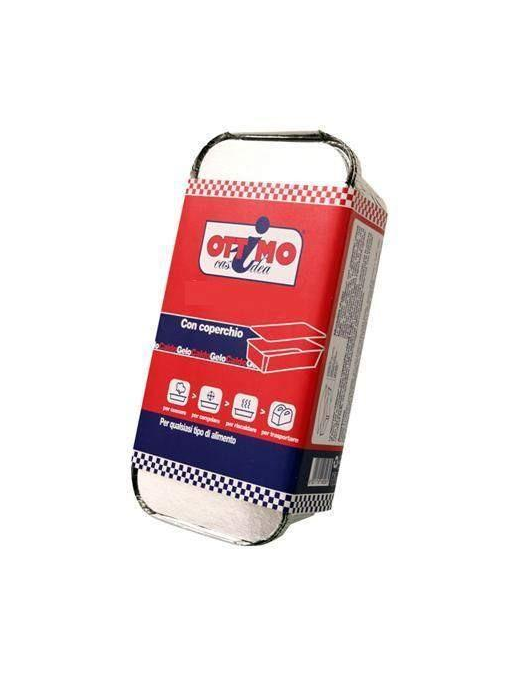OTTIMO CONTENITORI ALLUMINIO CON COPERCHIO 8 PORZIONI 2 PEZZI