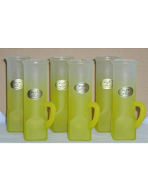 SATIN YELLOW VODKA GLASSES 6 PIECES