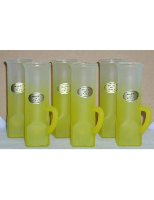 SATIN YELLOW VODKA GLASSES 6 PIECES