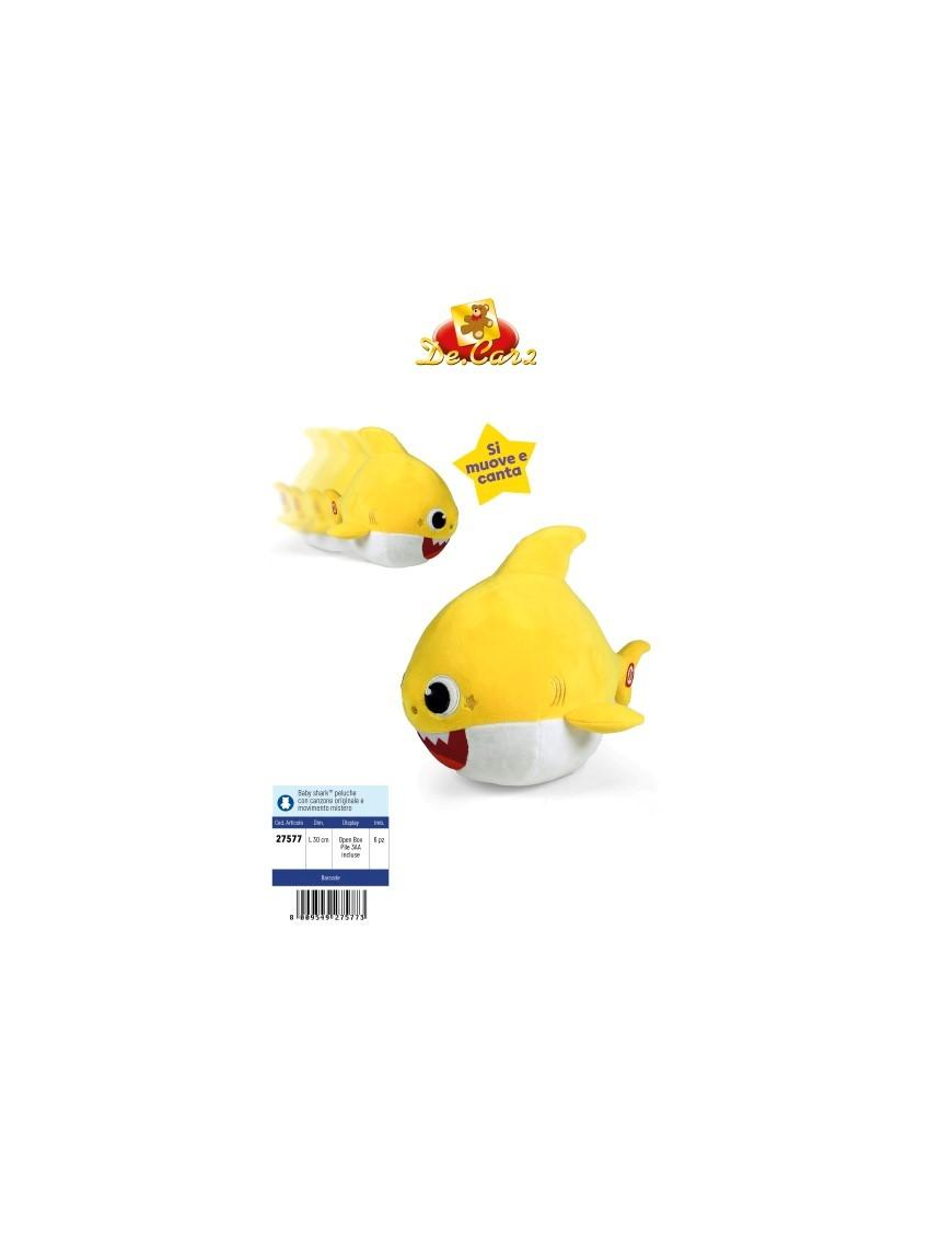 BABY SHARK PELUCHE 30 CM CON MOVIMENTO