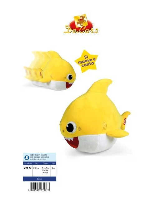 BABY SHARK PELUCHE 30 CM CON MOVIMENTO
