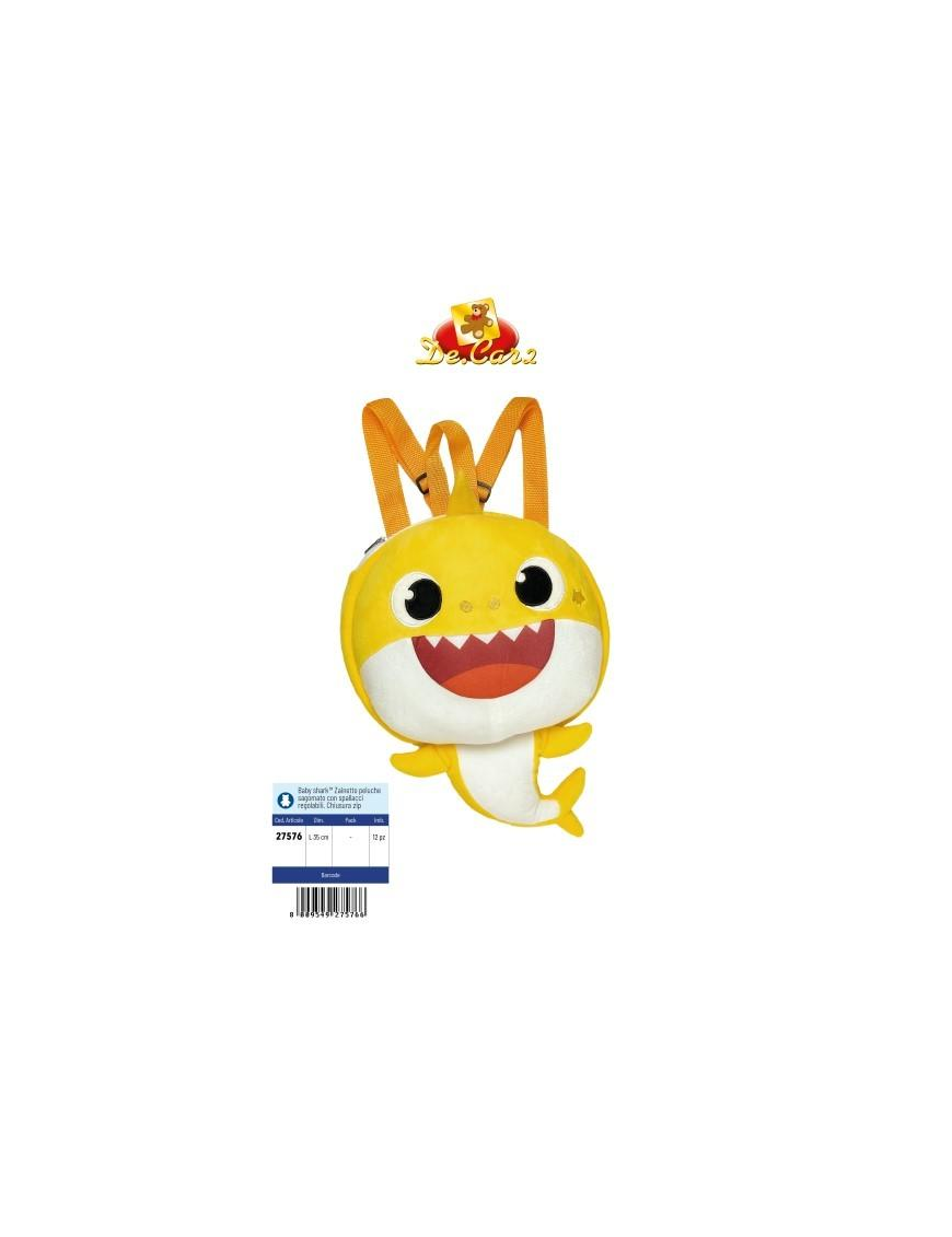BABY SHARK ZAINETTO SAGOMATO 35 CM
