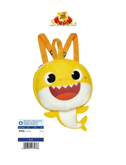 BABY SHARK ZAINETTO SAGOMATO 35 CM