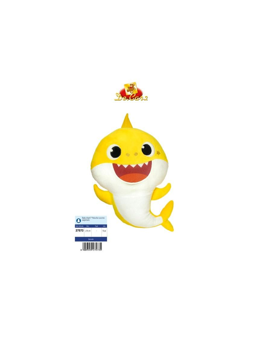 BABY SHARK CUSCINO SAGOMATO 35 CM