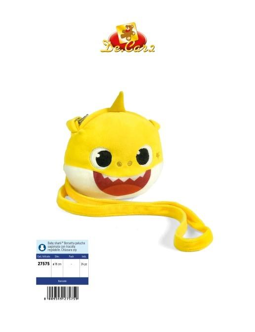 BABY SHARK BORSETTA SAGOMATA 18 CM