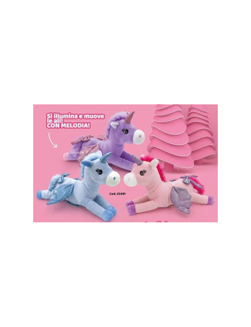 UNICORNO PELUCHE CON LUCI E SUONI 40 CM
