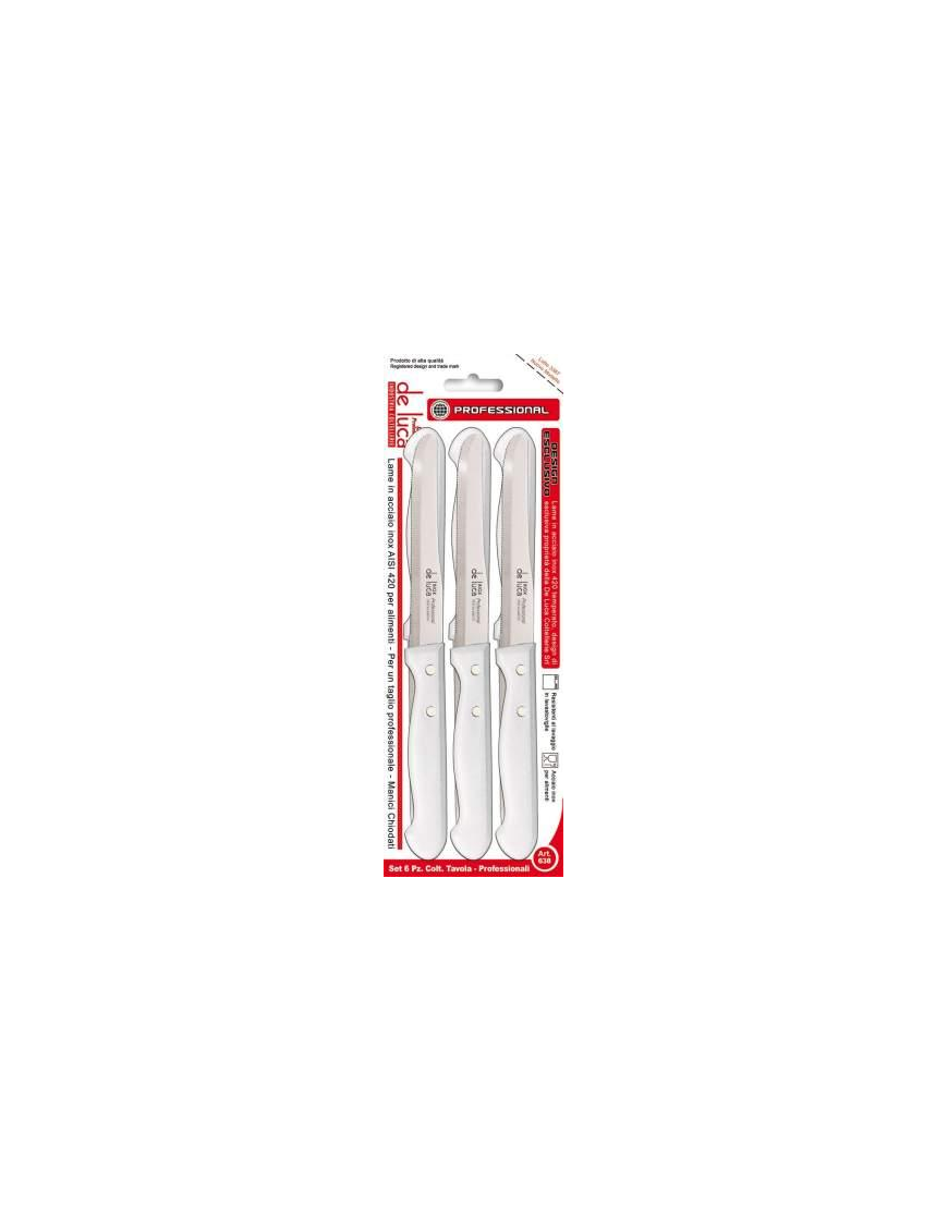 TABLE KNIVES 6 PIECES WHITE