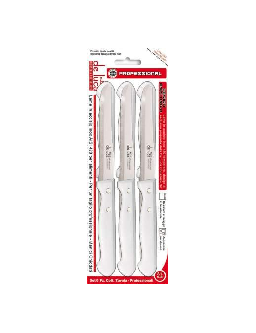 COLTELLI TAVOLA 6 PEZZI BIANCO