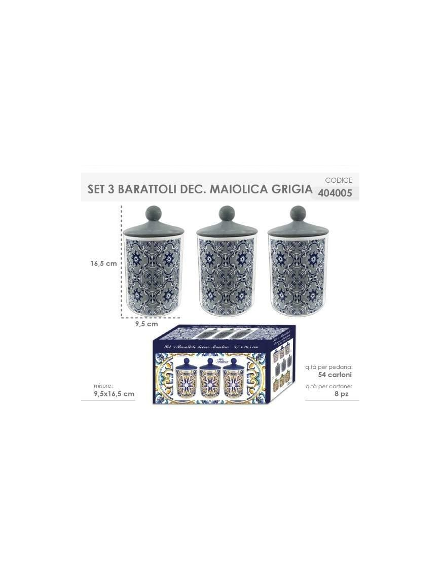 L.MAIOLICA GRIGIA BARATTOLI 3pz 404005$$