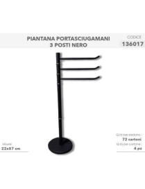NERO PIANTANA PORTA ASCIUGAMANI 3 POSTI