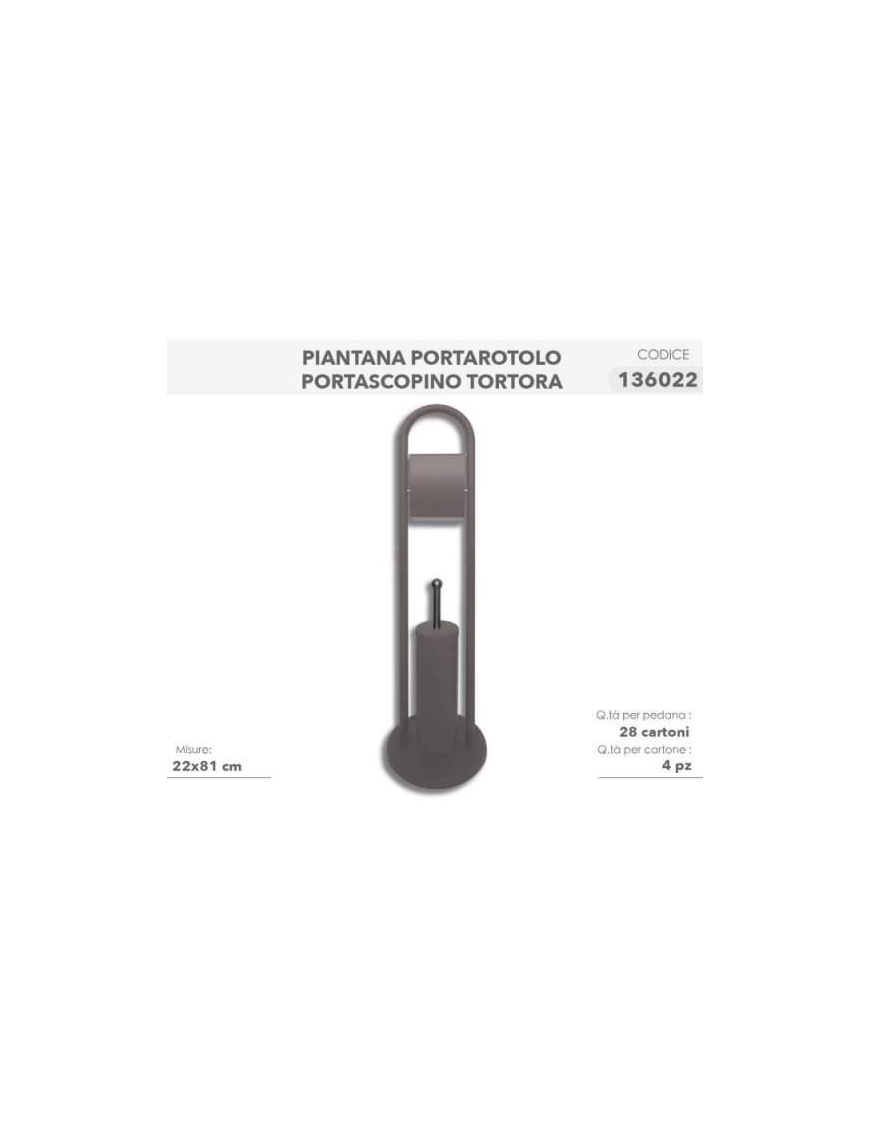 TAUPE FREESTANDING ROLL HOLDER + BRUSH