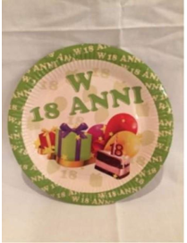 L.PARTY W 18 ANNI PIATTI 18cm 6pz $$