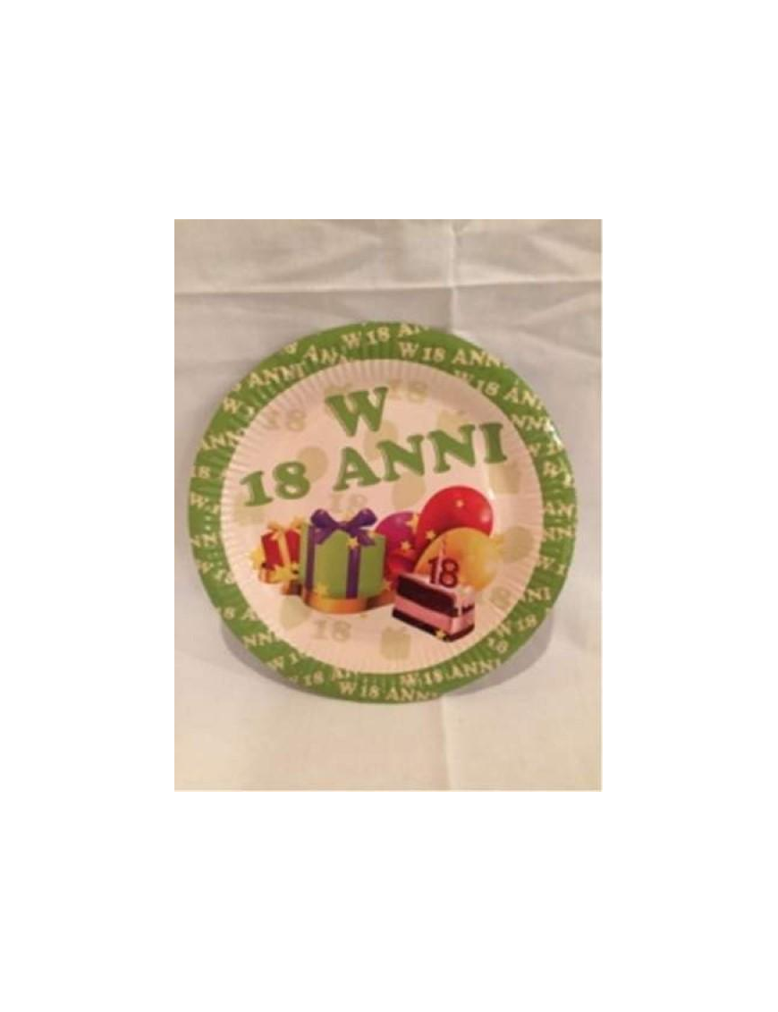 L.PARTY W 18 ANNI PIATTI 18cm 6pz $$