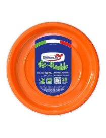 PIATTO PIANO ARANCIO DIAMETRO 220 MILLIMETRI 25 PEZZI