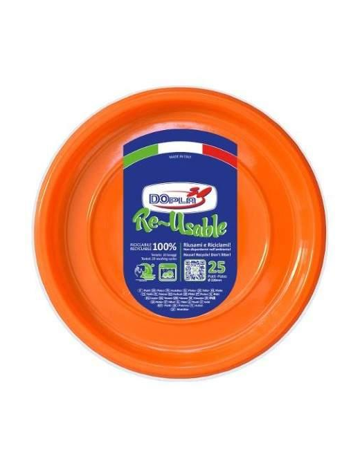 ORANGE DINNER PLATE DIAMETER 220 MM, 25 PIECES