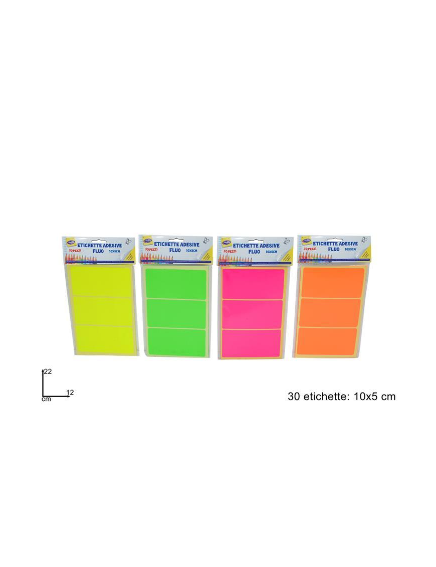 ETICHETTE ADESIVE FLUO 30 PEZZI