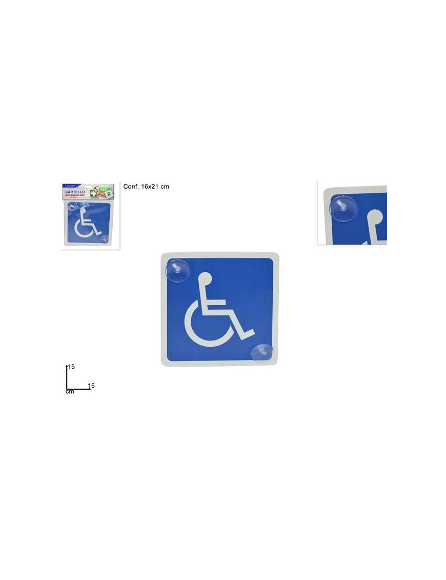 CARTELLO 15x15 DISABILI CON VENTOSE