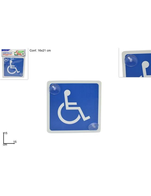 CARTELLO 15x15 DISABILI CON VENTOSE