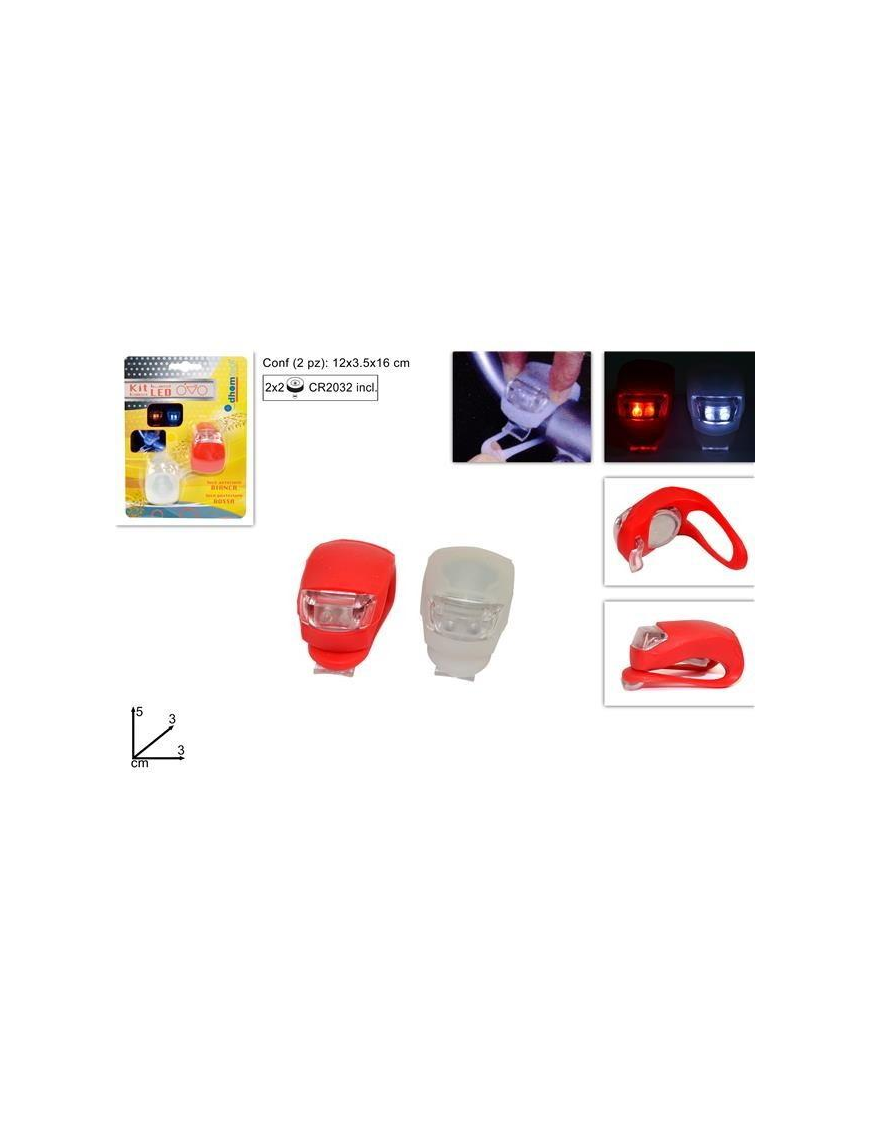LUCE BICI BIANCA/ROSSA 2 PEZZI
