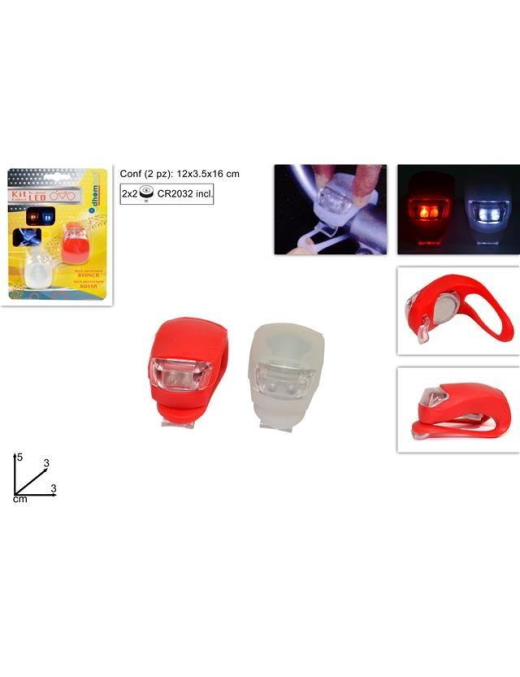 WHITE/RED BIKE LIGHT 2 PIECES