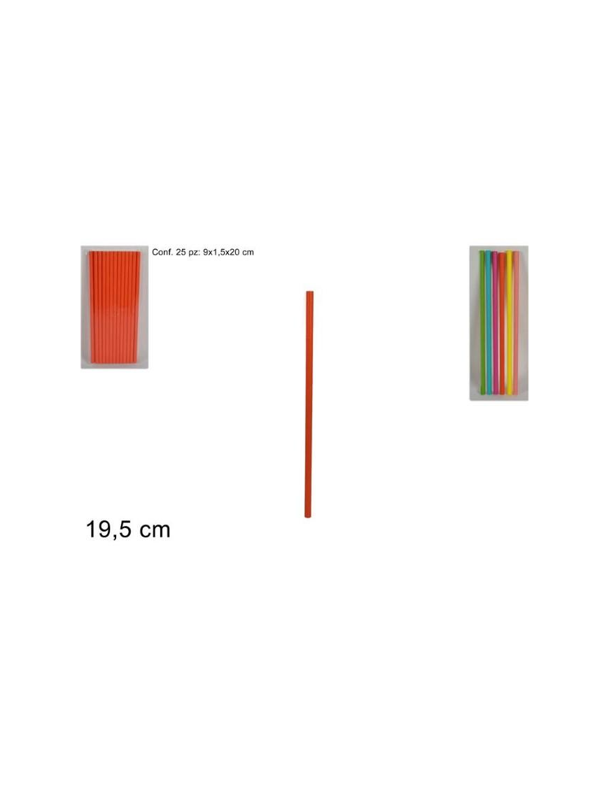 SOLID COLOR PAPER STRAWS 25 PIECES 19.5 CENTIMETERS
