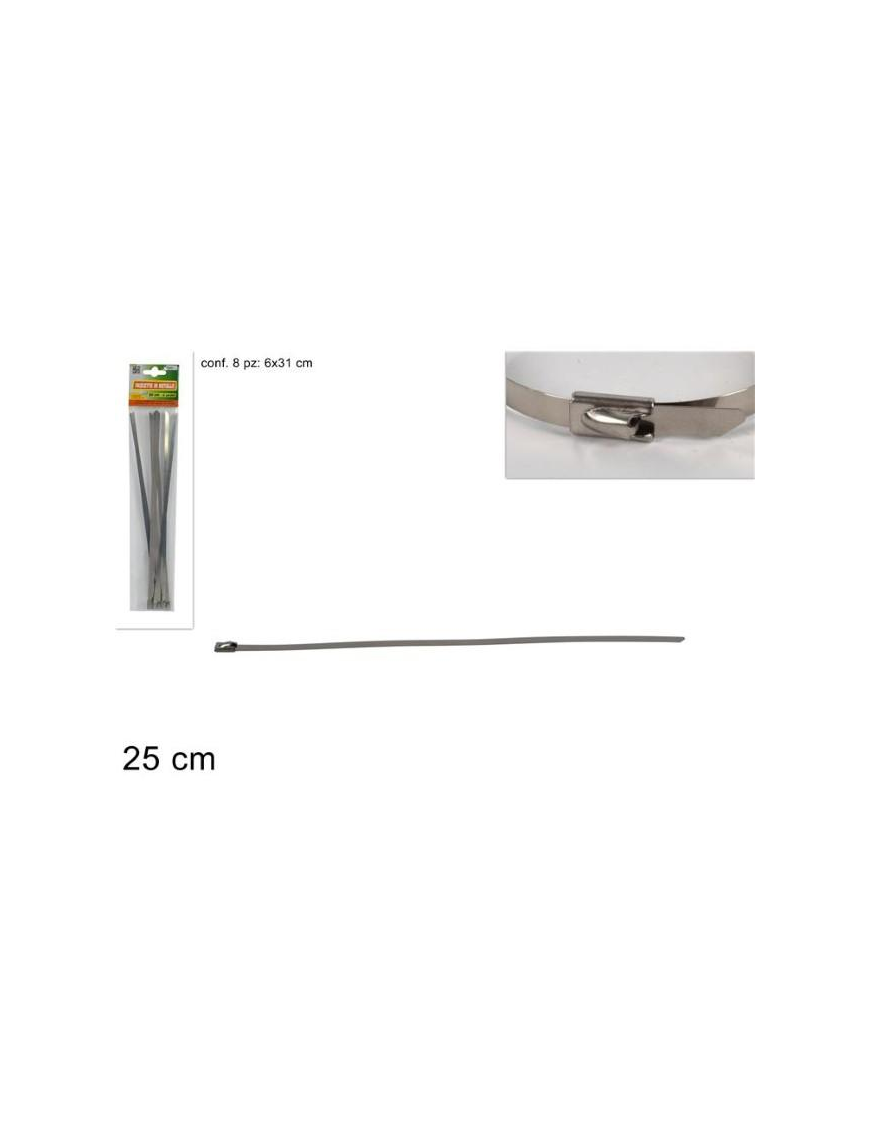 METAL TIES 25 CENTIMETERS 8 PIECES