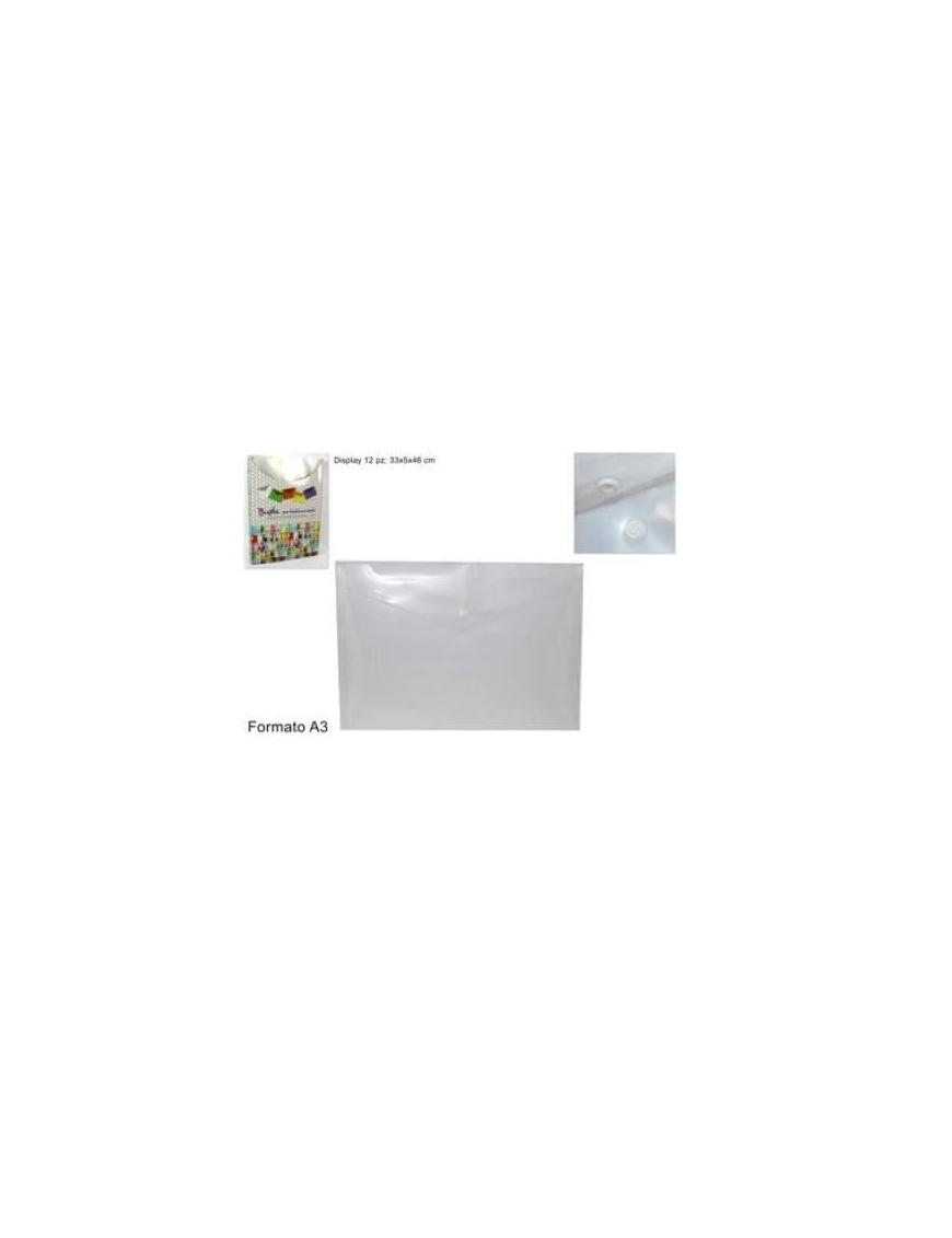 BUSTA P/DOCUMENTI C/BOTT TRASP FORM.A3$$