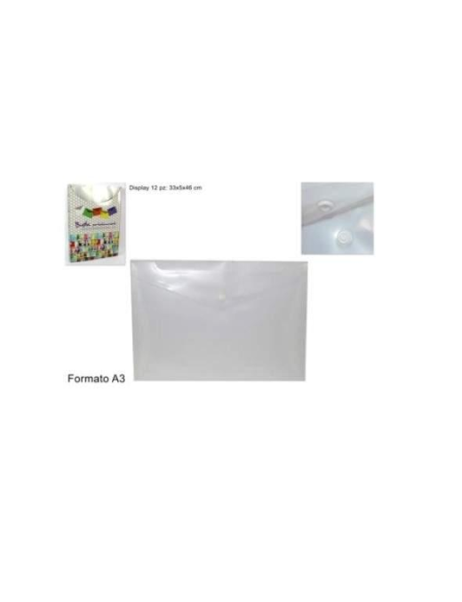 BUSTA P/DOCUMENTI C/BOTT TRASP FORM.A3$$