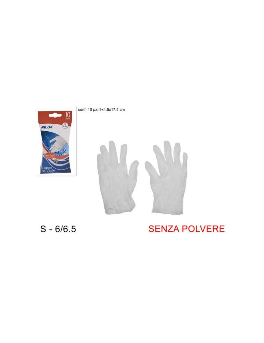POWDER-FREE VINYL GLOVES 10 PIECES SIZE S