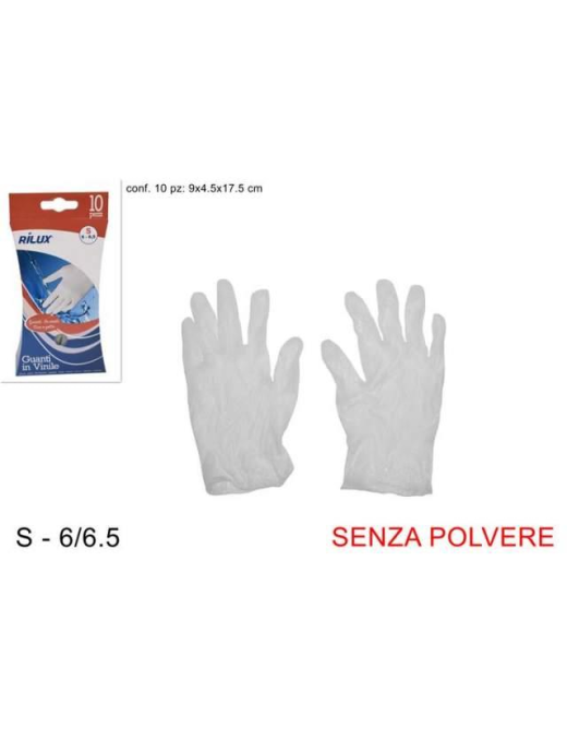 POWDER-FREE VINYL GLOVES 10 PIECES SIZE S