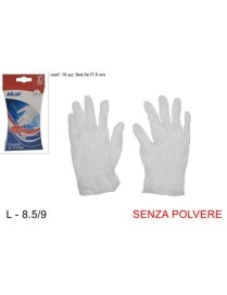 GUANTI VINILE SENZA POLVERE 10 PEZZI TAGLIA L