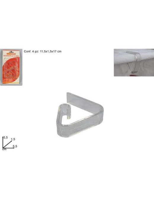 FERMATOVAGLIA PLASTICA 4 PEZZI