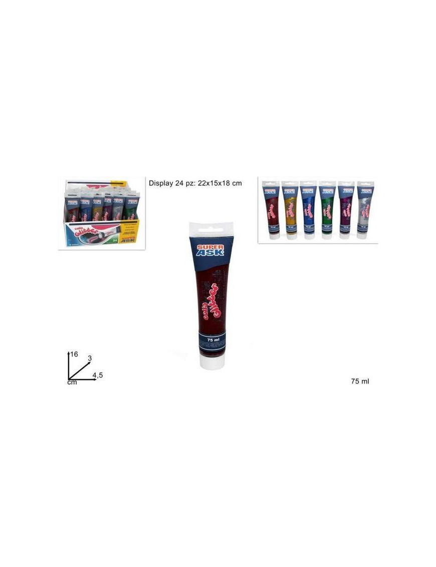 TUBETTO COLLA GLITTER 75 MILLILITRI ASSORTITO