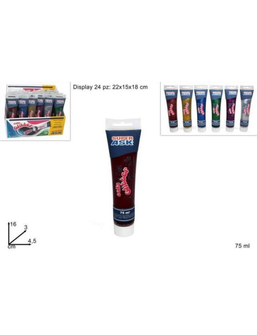 TUBETTO COLLA GLITTER 75 MILLILITRI ASSORTITO