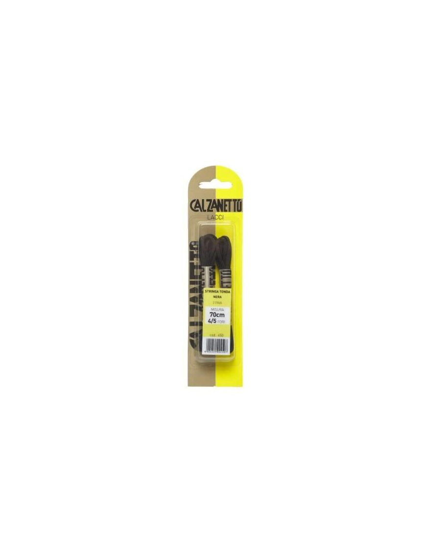 CALZANETTO LACCI 70 CENTIMETRI TONDI NERI 2 PAIA